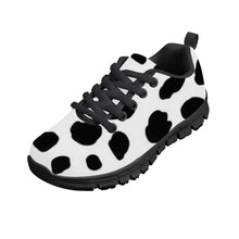 Load image into Gallery viewer, Ti Amo I love you - Exclusive Brand - White with Black Cow Spots - Kids Sneakers - Black Soles
