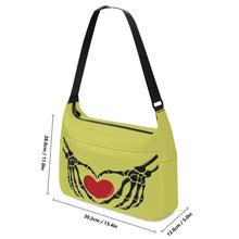 Load image into Gallery viewer, Ti Amo I love you - Exclusive Brand - Tacha - Skeleton Heart Hands  -  Journey Computer Shoulder Bag
