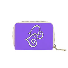 Load image into Gallery viewer, Ti Amo I love you - Exclusive Brand - Heliotrope 3 - Double White Heart - Zipper Card Holder
