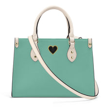 Load image into Gallery viewer, Ti Amo I love you - Exclusive Brand - Pale Teal - Luxury Womens PU Tote Bag - Cream Straps
