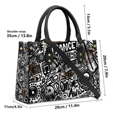 Load image into Gallery viewer, Ti Amo I love you - Exclusive Brand - Pharlap 2 / Black / White - Music - Luxury Womens PU Tote Bag - Black Straps
