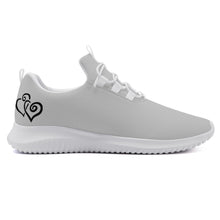 Load image into Gallery viewer, Ti Amo I love you - Exclusive Brand - Silver - Double Black Heart - Women&#39;s New Lace Up Front Running Shoes
