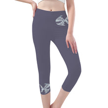 Load image into Gallery viewer, Ti Amo I love you -  Exclusive Brand - Dolphin - Womens / Teen Girls  / Womens Plus Size  - Angry Fish - Capri Yoga Leggings - Sizes XS-3XL
