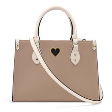 Load image into Gallery viewer, Ti Amo I love you - Exclusive Brand - Pale Taupe - Luxury Womens PU Tote Bag - Cream Straps
