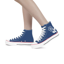 Load image into Gallery viewer, Ti Amo I love you - Exclusive Brand - San Juan - White Daisy - High Top Canvas Shoes - White  Soles
