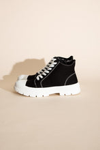 Load image into Gallery viewer, CRAYON-G - Black with White Soles &amp; White Laces - Lace Up Sneakers Ti Amo I love you
