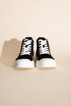 Load image into Gallery viewer, CRAYON-G - Black with White Soles &amp; White Laces - Lace Up Sneakers Ti Amo I love you
