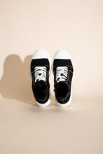 Load image into Gallery viewer, CRAYON-G - Black with White Soles &amp; White Laces - Lace Up Sneakers Ti Amo I love you
