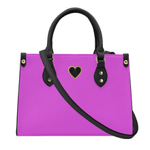 Load image into Gallery viewer, Ti Amo I love you - Exclusive Brand - Violet Pink - Luxury Women PU Tote Bag - Black Straps
