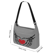 Load image into Gallery viewer, Ti Amo I love you - Exclusive Brand - Philippine Gray - Skeleton Heart Hands  -  Journey Computer Shoulder Bag
