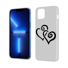 Load image into Gallery viewer, Ti Amo I love you - Exclusive Brand - Silver - Double Black Heart  - iPhone 13 Transparent Case (2 cameras)
