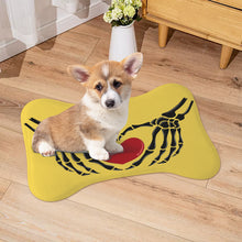 Load image into Gallery viewer, Ti Amo I love you - Exclusive Brand - Mustard Yellow - Skeleton Hands with Heart  - Big Paws Pet Rug
