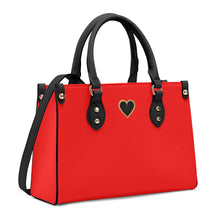 Load image into Gallery viewer, Ti Amo I love you - Exclusive Brand - Red - Luxury Womens PU Tote Bag - Black Straps
