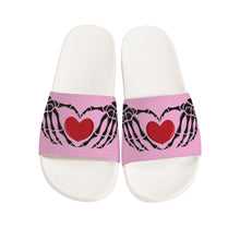 Load image into Gallery viewer, Ti Amo I love you - Exclusive Brand - Chantilly - Skeleton Hands with Heart -  Slide Sandals - White Soles
