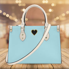 Load image into Gallery viewer, Ti Amo I love you - Exclusive Brand - Pale Sky Blue - Luxury Womens PU Tote Bag - Cream Straps
