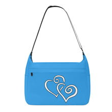 Load image into Gallery viewer, Ti Amo I love you - Exclusive Brand - Picton Blue 2 - Double White Heart - Journey Computer Shoulder Bag
