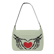 Load image into Gallery viewer, Ti Amo I love you - Exclusive Brand - Clay Ash - Skeleton Heart Hands  -  Journey Computer Shoulder Bag
