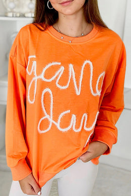 Carrot Contrast Game Day Graphic Casual Top Ti Amo I love you