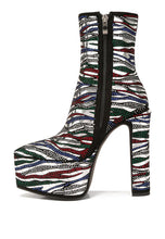 Load image into Gallery viewer, Cartier Pattern Embellishment Platform Boots Ti Amo I love you
