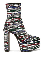 Load image into Gallery viewer, Cartier Pattern Embellishment Platform Boots Ti Amo I love you
