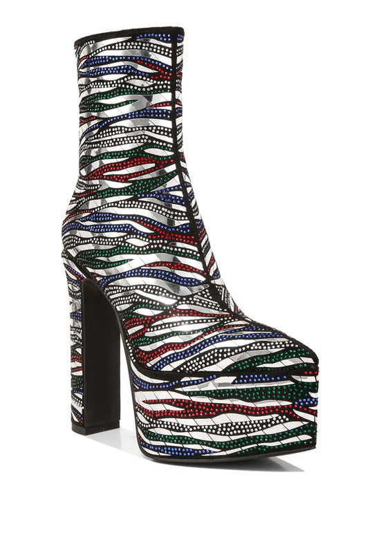 Cartier Pattern Embellishment Platform Boots Ti Amo I love you