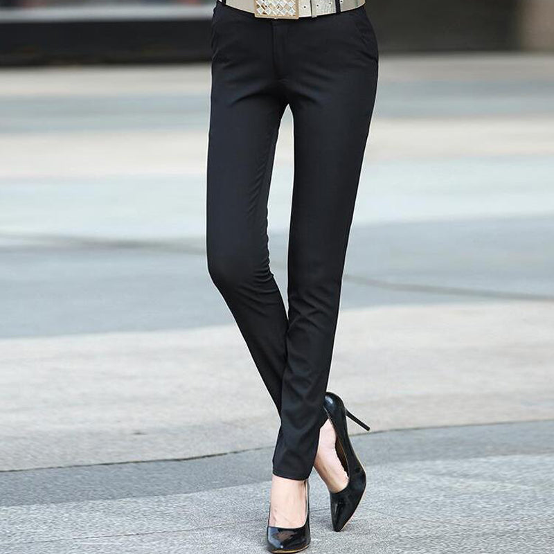 Casual Slim Mid-Rise Stretch Straight-Leg Pants Ti Amo I love you