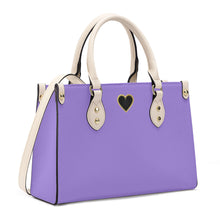 Load image into Gallery viewer, Ti Amo I love you - Exclusive Brand - Pale Purple  - Luxury Womens PU Tote Bag - Cream Straps
