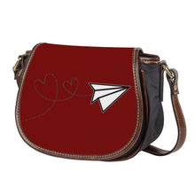 Load image into Gallery viewer, Ti Amo I love you - Exclusive Brand - Dark Burgundy - Paper Airplane - Saddle Bag
