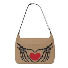 Load image into Gallery viewer, Ti Amo I love you - Exclusive Brand  - Teak - Skeleton Heart Hands  -  Journey Computer Shoulder Bag
