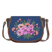 Load image into Gallery viewer, Ti Amo I love you - Exclusive Brand - San Juan - Fushia Pink &amp; Tony&#39;s Pink Floral Pattern -  Saddle Bag
