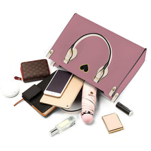 Load image into Gallery viewer, Ti Amo I love you - Exclusive Brand - Lipstick Pink - Luxury Womens PU Tote Bag - Cream Straps
