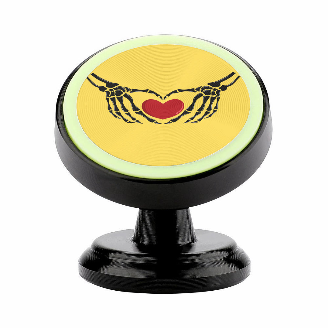 Ti Amo I love you - Exclusive Brand - Mustard Yellow - Skeleton Hands with Heart - Magnetic Car Phone Holder