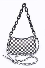 Load image into Gallery viewer, Checker Printed Convertible Shoulder Swing Bag Ti Amo I love you
