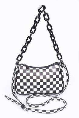 Checker Printed Convertible Shoulder Swing Bag Ti Amo I love you