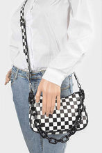 Load image into Gallery viewer, Checker Printed Convertible Shoulder Swing Bag Ti Amo I love you
