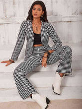 Load image into Gallery viewer, Checkered Blazer &amp; Slit Pants Set - Sizes S-XL Ti Amo I love you
