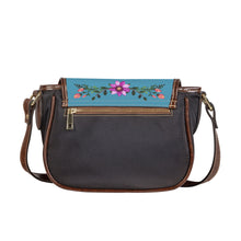 Load image into Gallery viewer, Ti Amo I love you - Exclusive Brand - Blue Koi - Pink Floral Pattern -  Saddle Bag
