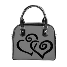 Load image into Gallery viewer, Ti Amo I love you - Exclusive Brand - Gray - Double Black Heart -  Shoulder Handbag
