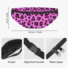 Load image into Gallery viewer, Ti Amo I love you - Exclusive Brand - Persian Pink with Cerise Leopard Spots - Fanny Pack
