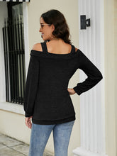 Load image into Gallery viewer, Cold Shoulder Cutout Square Neck Blouse Ti Amo I love you
