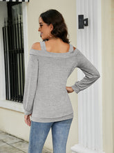 Load image into Gallery viewer, Cold Shoulder Cutout Square Neck Blouse Ti Amo I love you
