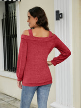 Load image into Gallery viewer, Cold Shoulder Cutout Square Neck Blouse Ti Amo I love you
