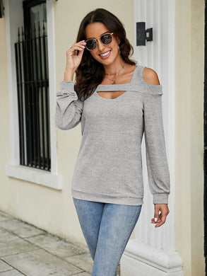 Cold Shoulder Cutout Square Neck Blouse Ti Amo I love you