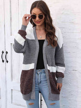 Load image into Gallery viewer, Color Block Open Front Cardigan Ti Amo I love you
