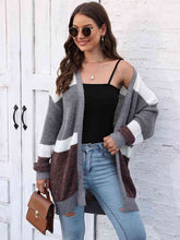 Load image into Gallery viewer, Color Block Open Front Cardigan Ti Amo I love you
