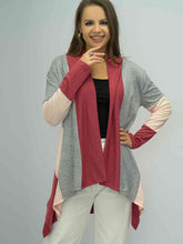 Load image into Gallery viewer, Color Block Open Front Cardigan Ti Amo I love you
