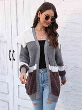 Load image into Gallery viewer, Color Block Open Front Cardigan Ti Amo I love you
