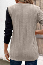 Load image into Gallery viewer, Contrast Long Sleeve Knit Top Ti Amo I love you
