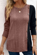 Load image into Gallery viewer, Contrast Long Sleeve Knit Top Ti Amo I love you
