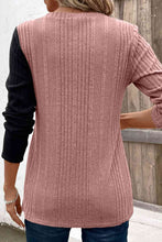 Load image into Gallery viewer, Contrast Long Sleeve Knit Top Ti Amo I love you
